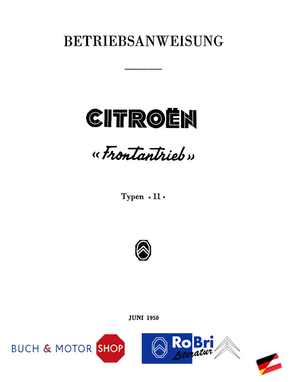Citroën Traction Avant Betriebsanleitung 1950 11CV
